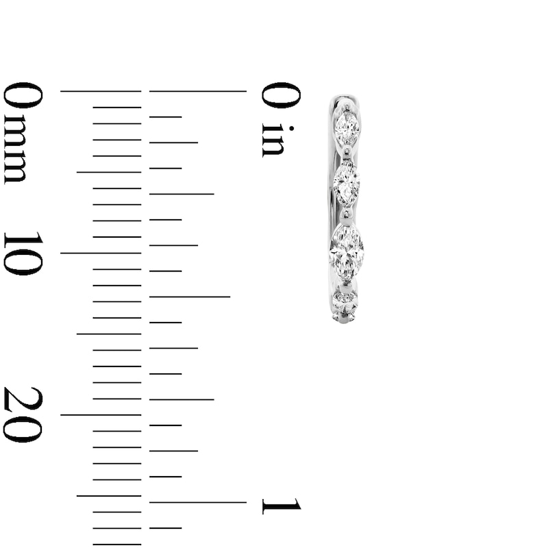 Main Image 3 of 1/4 CT. T.W. Marquise-Cut Certified Lab-Grown Marquise Diamond Hoop Earrings in 10K White Gold (F/VS2)