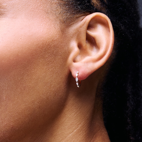 1/4 CT. T.w. Marquise-Cut Lab-Grown Marquise Diamond Hoop Earrings in 10K Gold (F/Vs2)