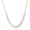 Thumbnail Image 1 of 2 CT. T.W. Marquise-Cut Certified Lab-Grown Diamond Graduated Curved Necklace in 10K Gold (F/VS2)