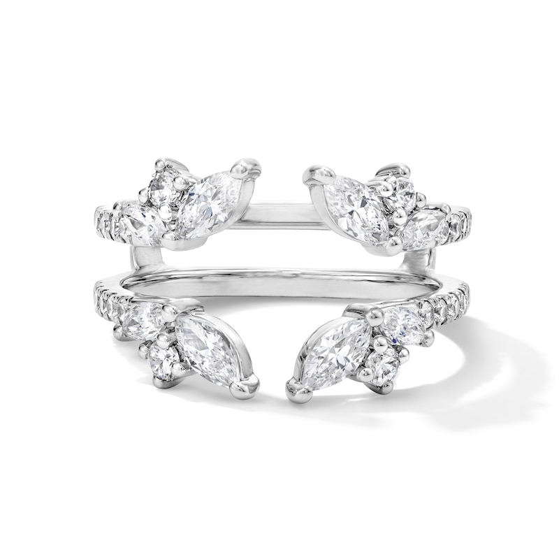 Main Image 1 of 1-1/4 CT. T.W. Marquise-Cut Certified Lab-Grown Diamond Solitaire Enhancer Ring in 14K White Gold (F/VS2)