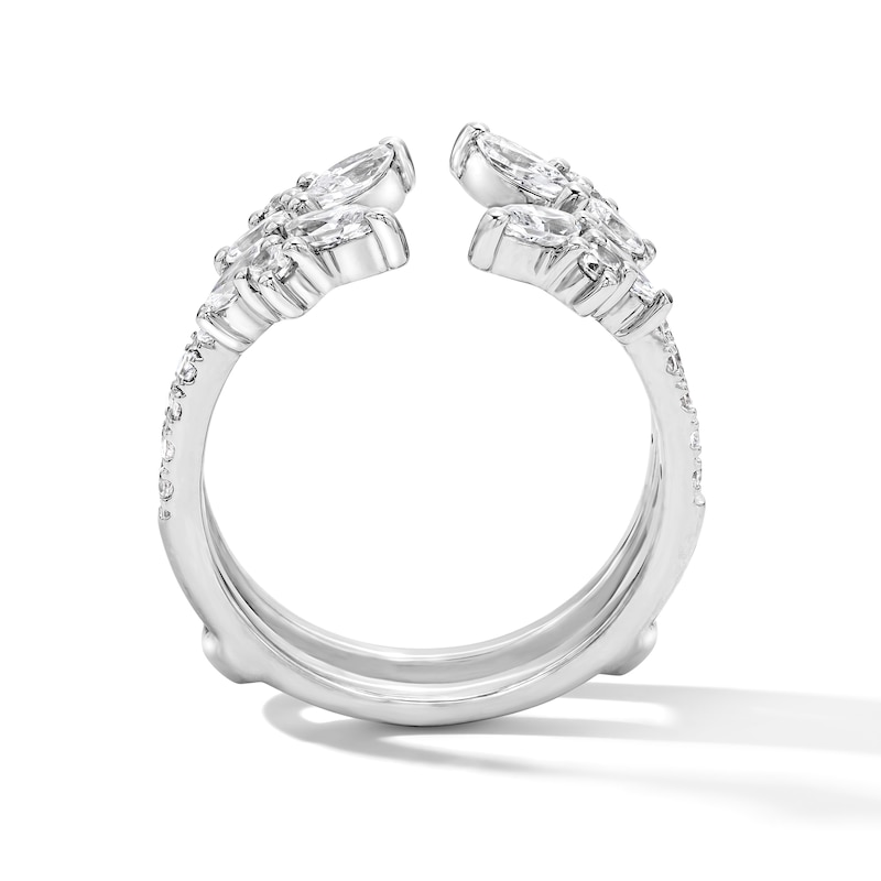 Main Image 3 of 1-1/4 CT. T.W. Marquise-Cut Lab-Grown Diamond Solitaire Enhancer Ring in 14K White Gold (F/VS2)