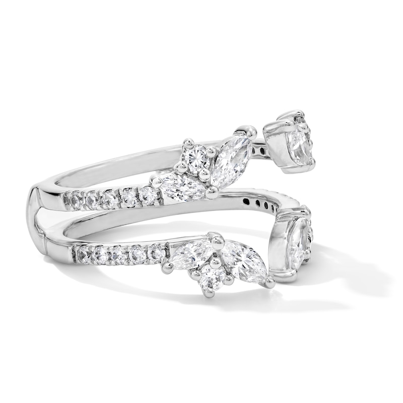 Main Image 4 of 1-1/4 CT. T.W. Marquise-Cut Lab-Grown Diamond Solitaire Enhancer Ring in 14K White Gold (F/VS2)