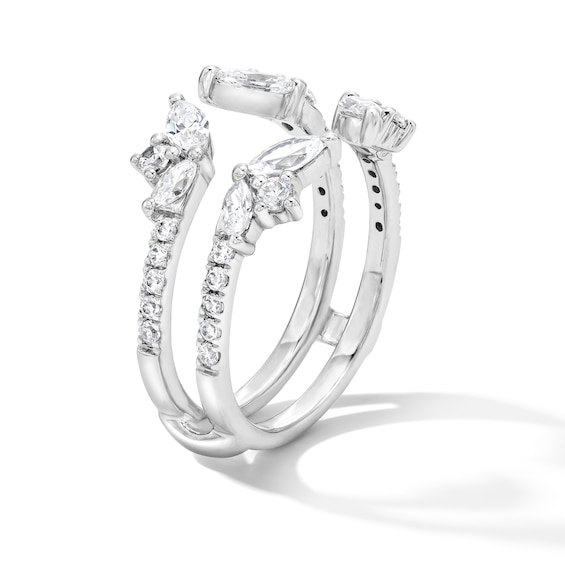 1-1/4 CT. T.w. Marquise-Cut Lab-Grown Diamond Solitaire Enhancer Ring in 14K White Gold (F/Vs2)