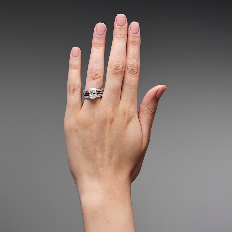 Main Image 2 of 1-1/2 CT. T.W. Lab-Grown Diamond Solitaire Enhancer Ring in 14K White Gold (F/VS2)