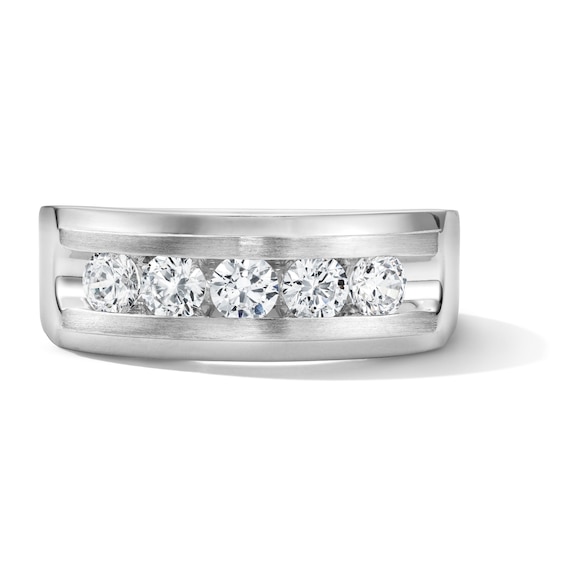 1 CT. T.w. Certified Lab-Grown Diamond Five-Stone Band in 10K White Gold (F/Vs2)