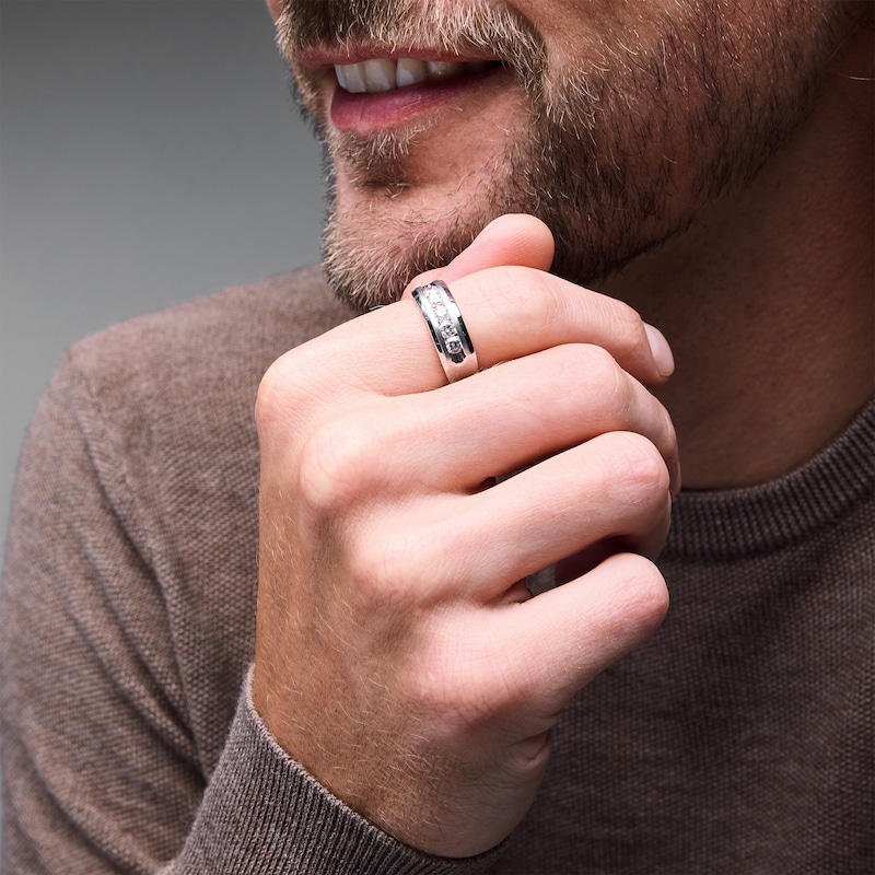 Main Image 2 of 1 CT. T.W. Certified Lab-Grown Diamond Five-Stone Band in 10K White Gold (F/VS2)