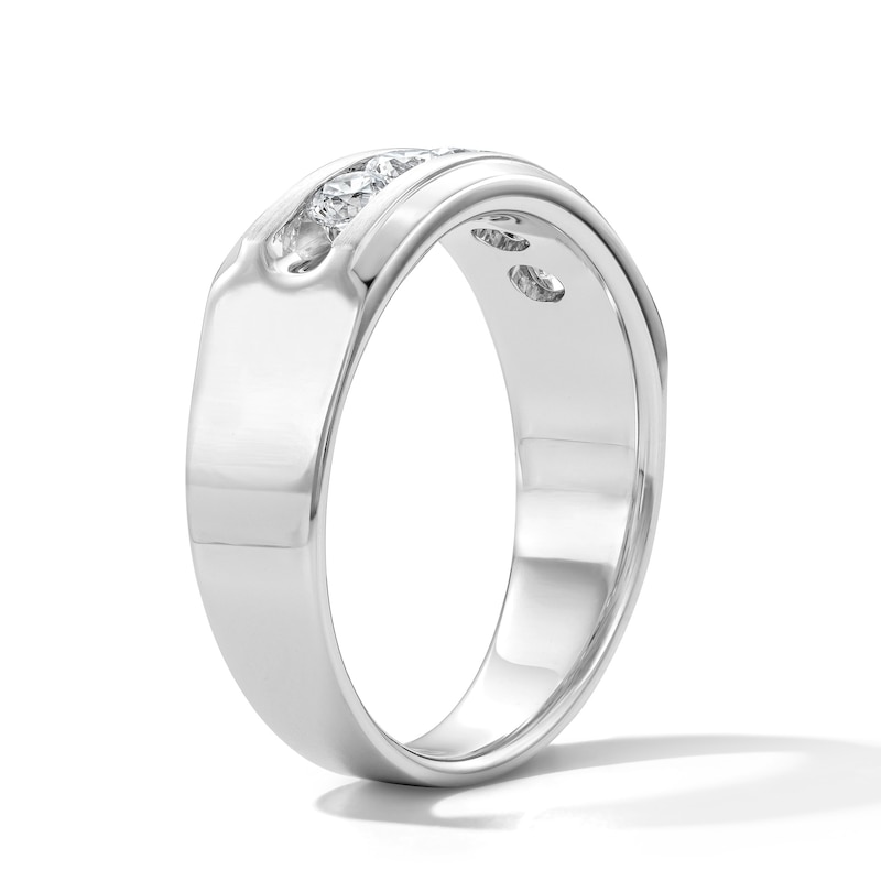 Main Image 3 of 1 CT. T.W. Certified Lab-Grown Diamond Five-Stone Band in 10K White Gold (F/VS2)