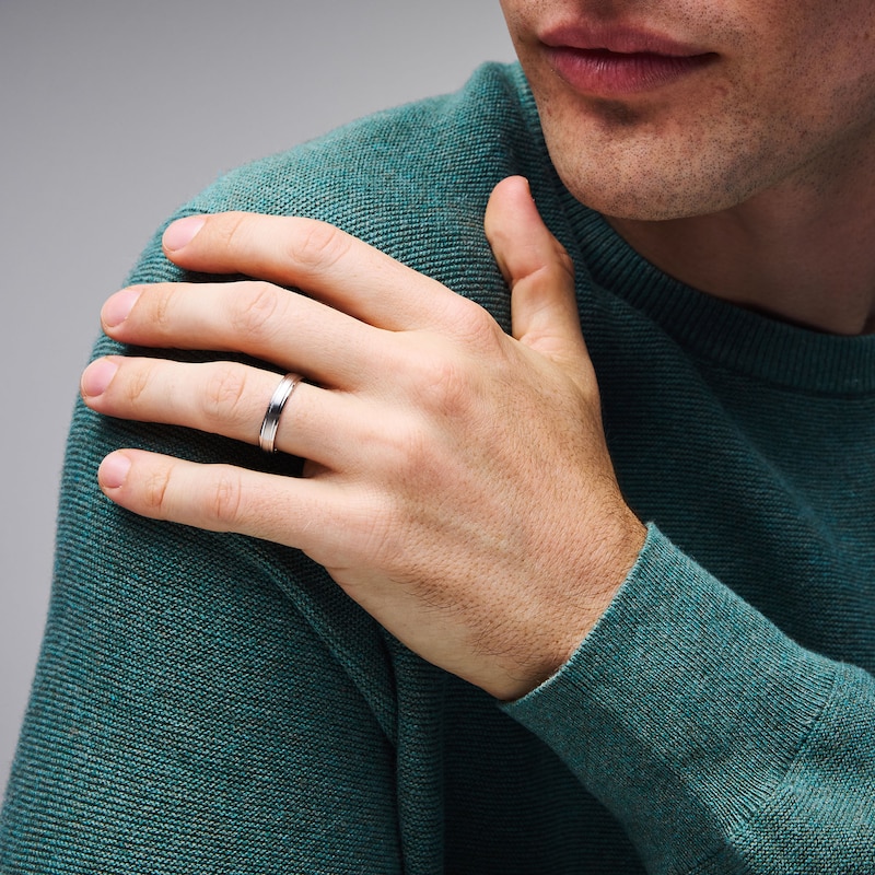 Main Image 2 of 4.0mm Engravable Wedding Band in Platinum (1 Line)