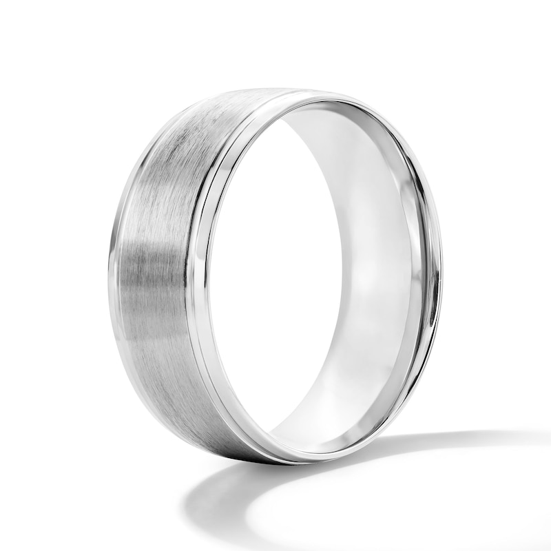 Main Image 2 of 8.0mm Engravable Wedding Band in Platinum (1 Line)
