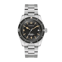 Men’s Caravelle by Bulova Vintage Sport Sea Hunter Analog Watch with Black Dial (Model: 43B175)