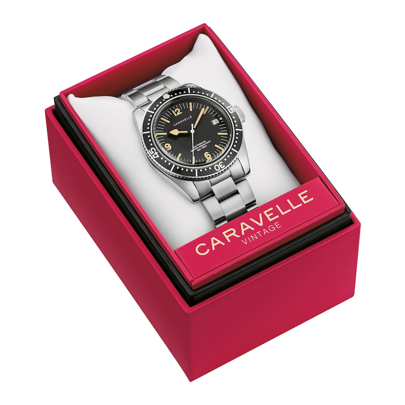 Main Image 4 of Men’s Caravelle by Bulova Vintage Sport Sea Hunter Analog Watch with Black Dial (Model: 43B175)
