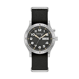Men’s Caravelle by Bulova Traditional Lite Up Analog Watch with Black Dial and Compass Bezel (Model: 43C125)