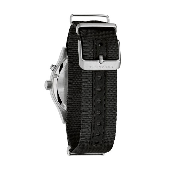 Men’s Caravelle by Bulova Traditional Lite Up Analog Watch with Black Dial and Compass Bezel (Model: 43C125)