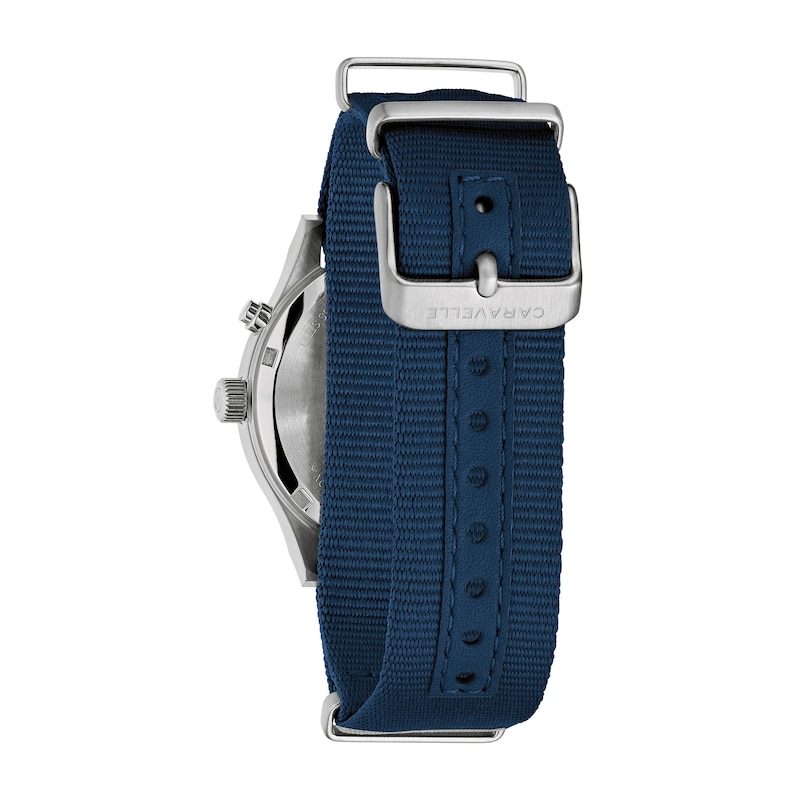 Main Image 4 of Men’s Caravelle by Bulova Traditional Lite Up Analog Watch with Blue Dial and Compass Bezel (Model: 43C126)