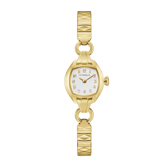 Ladiesâ Caravelle by Bulova Gold-Tone IP Vintage Dress Classic Analog Watch with Silver-Tone Dial (Model: 44L267)