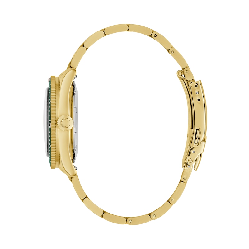 Main Image 2 of Men’s Caravelle by Bulova Vintage Sport Sea Hunter Gold-Tone IP Automatic Watch with Green Dial (Model: 44B128)
