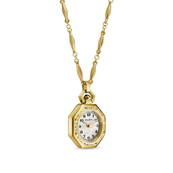 Ladies’ Bulova 150th Anniversary Limited Edition Rubaiyat Pendant Watch with Mother-of-Pearl Dial (Model: 97L182)