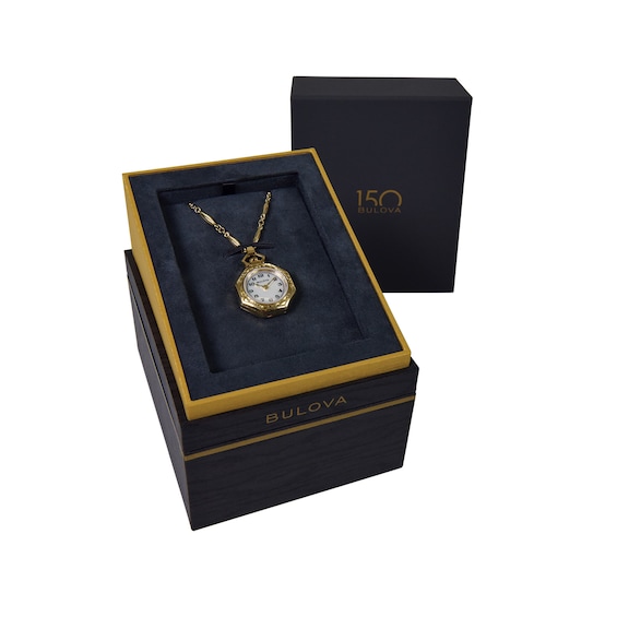 Ladies’ Bulova 150th Anniversary Limited Edition Rubaiyat Pendant Watch with Mother-of-Pearl Dial (Model: 97L182)