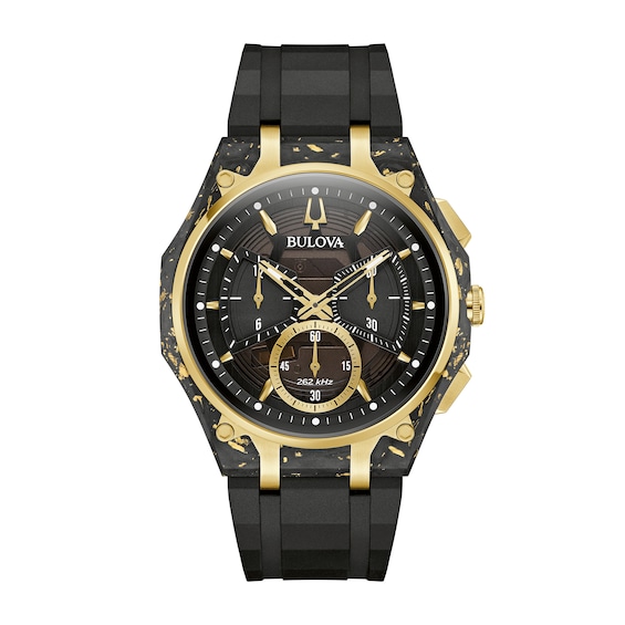 Menâs Bulova 150th Anniversary Special Edition Curve Chronograph Watch with Black Dial (Model: 98A328)
