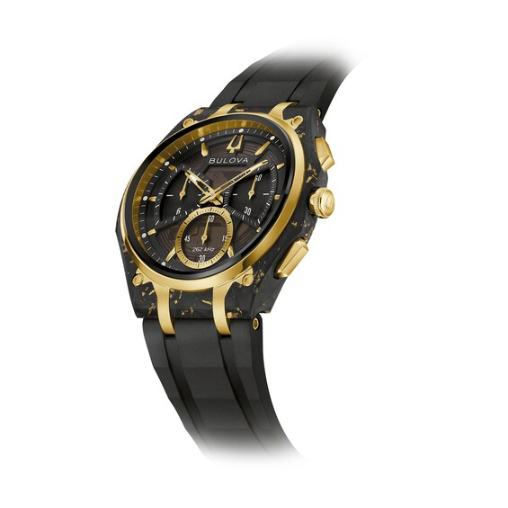 Men’s Bulova 150th Anniversary Special Edition Curve Chronograph Watch with Black Dial (Model: 98A328)