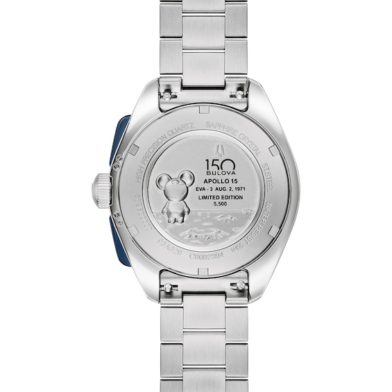 Menâs Bulova 150th Anniversary Limited Edition Lunar Pilot Chronograph Watch with Blue Dial (Model: 98A329)