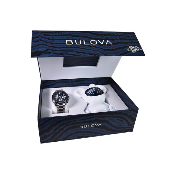 Menâs Bulova 150th Anniversary Limited Edition Lunar Pilot Chronograph Watch with Blue Dial (Model: 98A329)