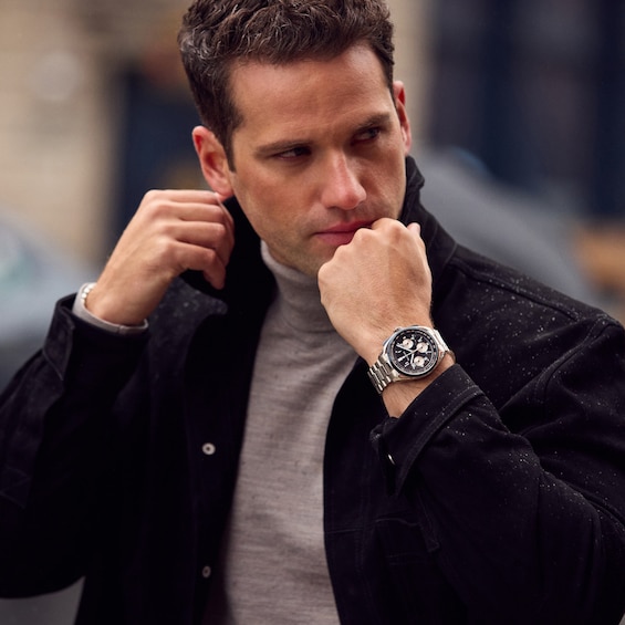 Menâs Bulova 150th Anniversary Limited Edition Lunar Pilot Chronograph Watch with Blue Dial (Model: 98A329)