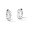 Thumbnail Image 1 of 2 CT. T.W. Certified Lab-Grown Diamond Three-Stone Hoop Earrings in Sterling Silver (F/VS2)