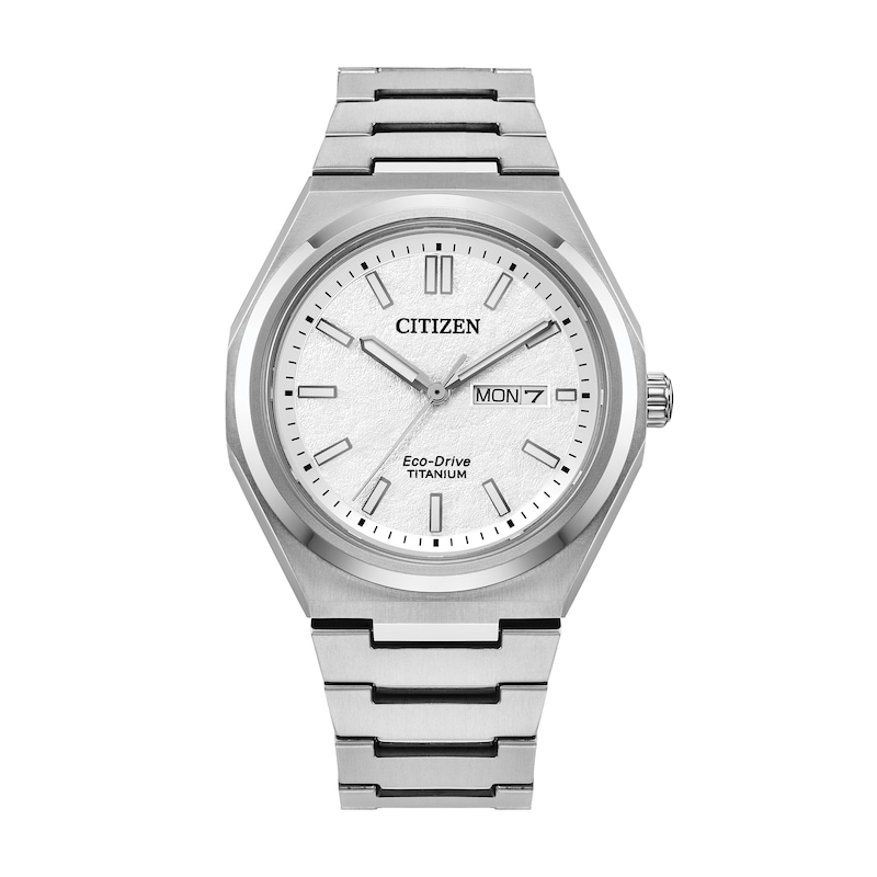 Main Image 1 of Unisex Citizen Eco-Drive® Sport Luxury Zenshin Super Titanium™ Analog Watch with White Dial (Model: AW0130-85A)