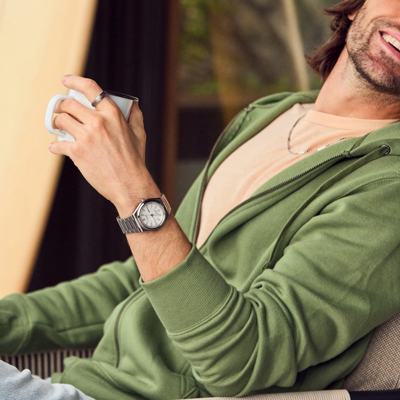 Main Image 4 of Unisex Citizen Eco-Drive® Sport Luxury Zenshin Super Titanium™ Analog Watch with White Dial (Model: AW0130-85A)