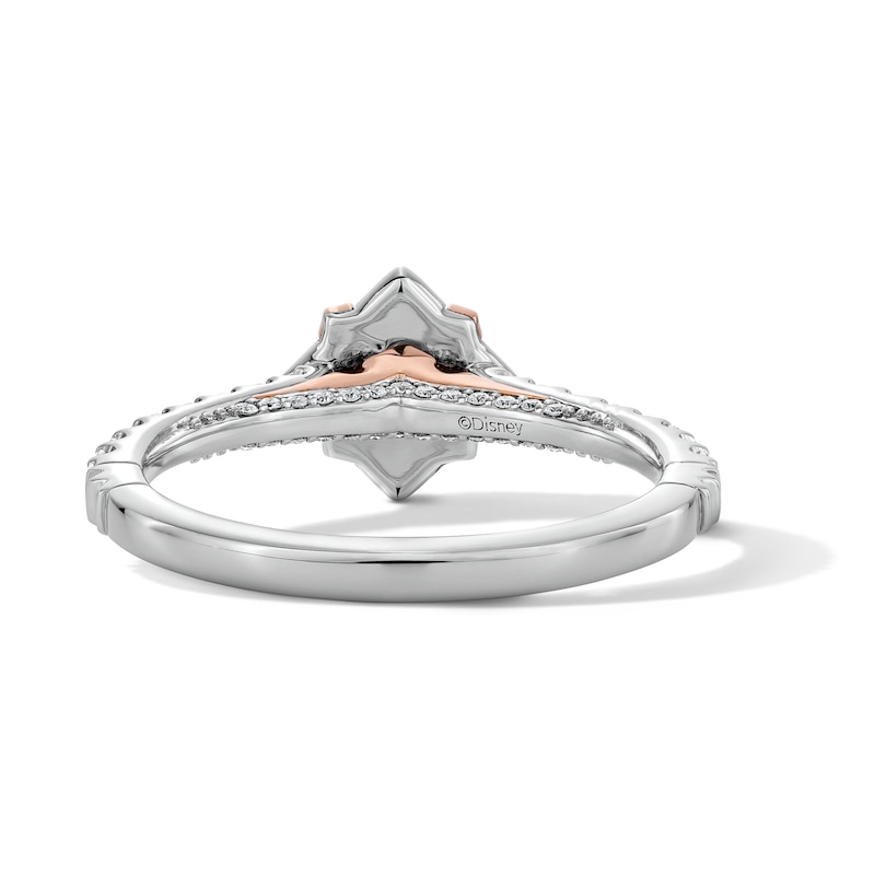 Main Image 7 of Enchanted Disney Aurora 7/8 CT. T.W. Princess-Cut Diamond Frame Engagement Ring in 14K Two-Tone Gold
