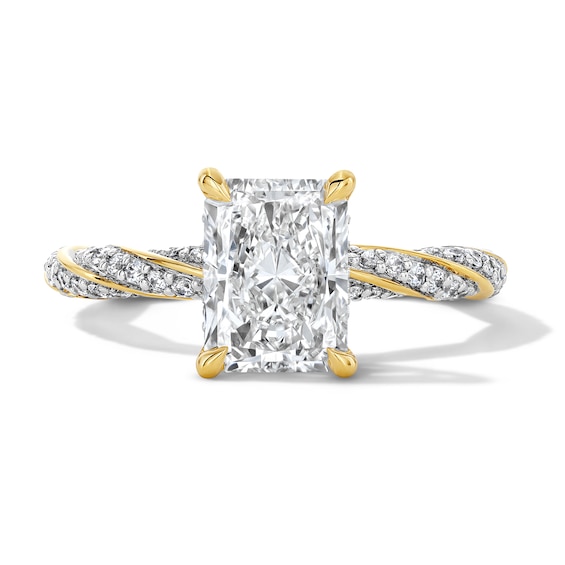 Enchanted Disney Rapunzel 3 CT. T.w. Radiant-Cut Certified Lab-Grown Diamond Ring in 14K Gold (F/Vs2)