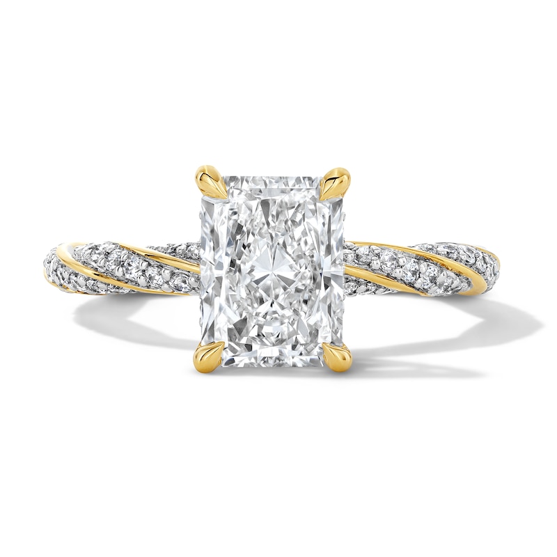 Main Image 1 of Enchanted Disney Rapunzel 3 CT. T.W. Radiant-Cut Certified Lab-Grown Diamond Ring in 14K Gold (F/VS2)