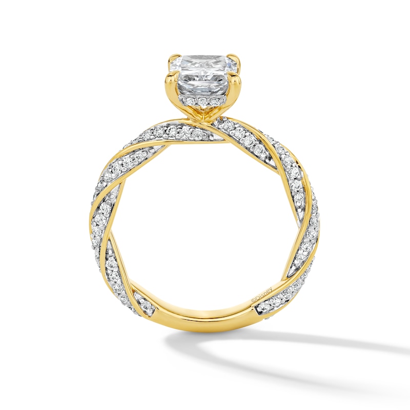 Main Image 3 of Enchanted Disney Rapunzel 3 CT. T.W. Radiant-Cut Certified Lab-Grown Diamond Ring in 14K Gold (F/VS2)