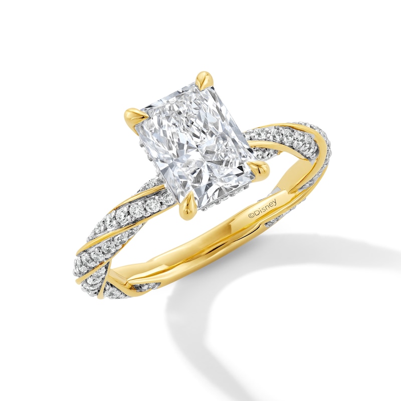 Main Image 6 of Enchanted Disney Rapunzel 3 CT. T.W. Radiant-Cut Certified Lab-Grown Diamond Ring in 14K Gold (F/VS2)