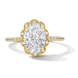 Enchanted Disney Belle 2-3/8 CT. T.W. Oval Certified Lab-Grown Diamond Frame Engagement Ring in 14K Gold (F/VS2)