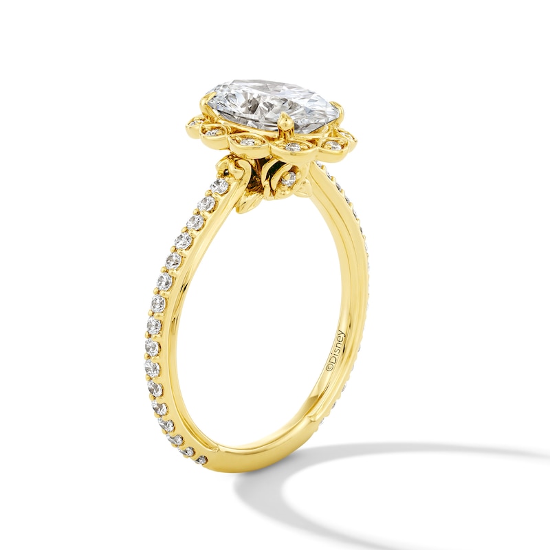 Main Image 5 of Enchanted Disney Belle 2-3/8 CT. T.W. Oval Certified Lab-Grown Diamond Frame Engagement Ring in 14K Gold (F/VS2)