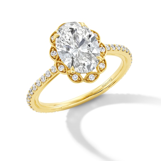 Enchanted Disney Belle 2-3/8 CT. T.w. Oval Certified Lab-Grown Diamond Frame Engagement Ring in 14K Gold (F/Vs2)