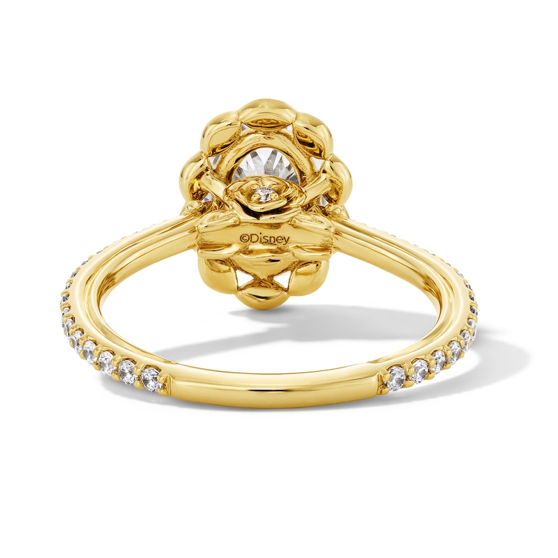 Main Image 7 of Enchanted Disney Belle 2-3/8 CT. T.W. Oval Certified Lab-Grown Diamond Frame Engagement Ring in 14K Gold (F/VS2)