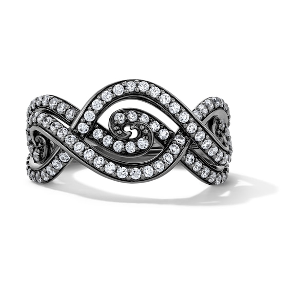 Enchanted Disney Villains 3/4 CT. T.w. Certified Lab-Grown Diamond Band in 14K Gold with Black Rhodium Plate (F/Vs2)
