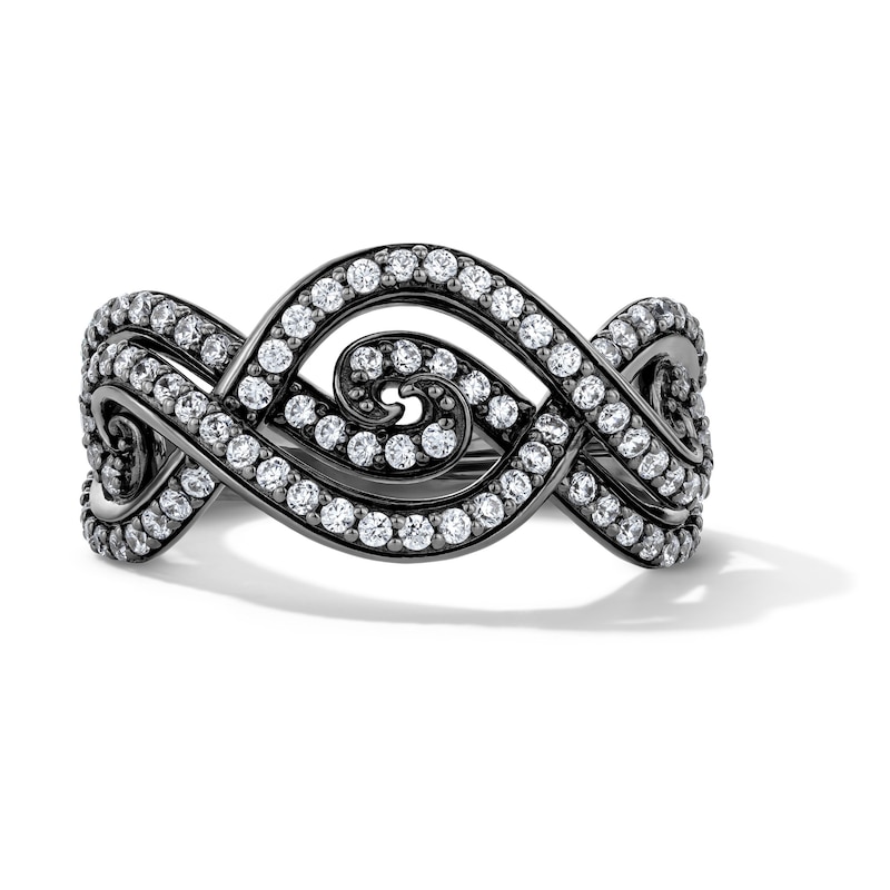 Main Image 1 of Enchanted Disney Villains 3/4 CT. T.W. Certified Lab-Grown Diamond Band in 14K Gold with Black Rhodium Plate (F/VS2)