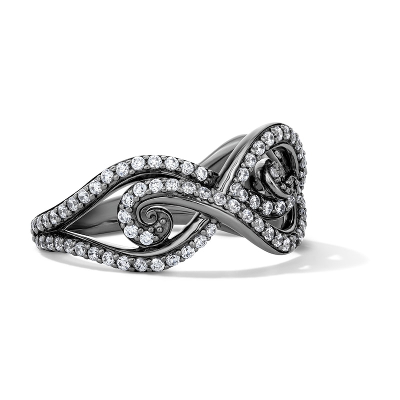 Main Image 4 of Enchanted Disney Villains 3/4 CT. T.W. Certified Lab-Grown Diamond Band in 14K Gold with Black Rhodium Plate (F/VS2)