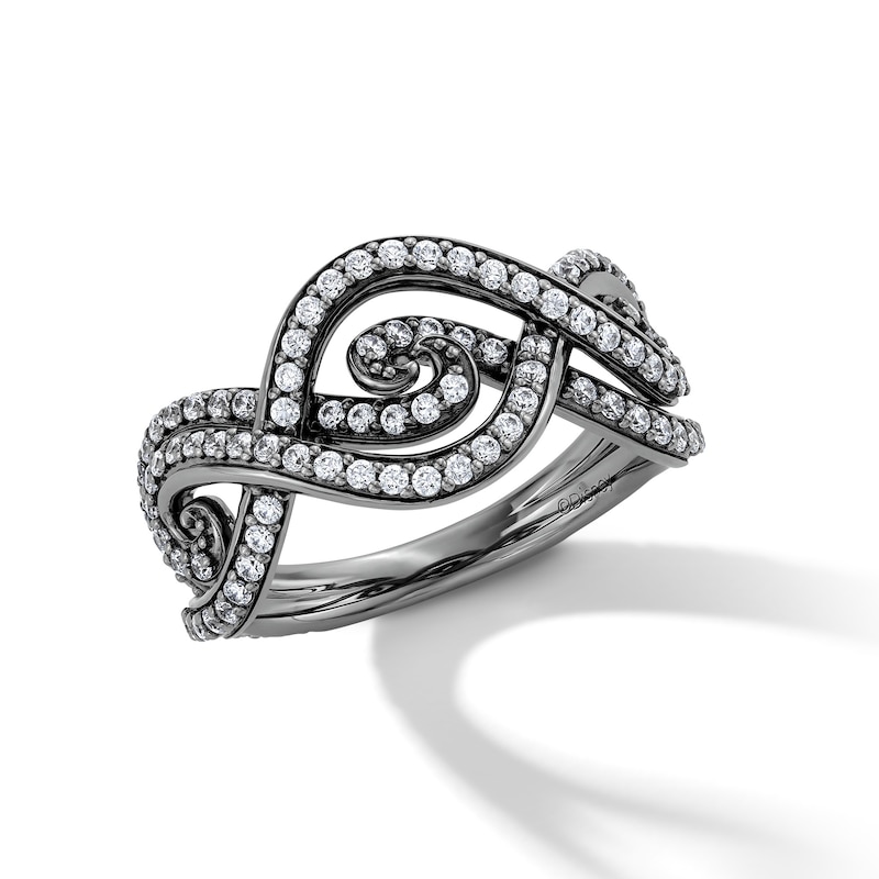 Main Image 6 of Enchanted Disney Villains 3/4 CT. T.W. Certified Lab-Grown Diamond Band in 14K Gold with Black Rhodium Plate (F/VS2)