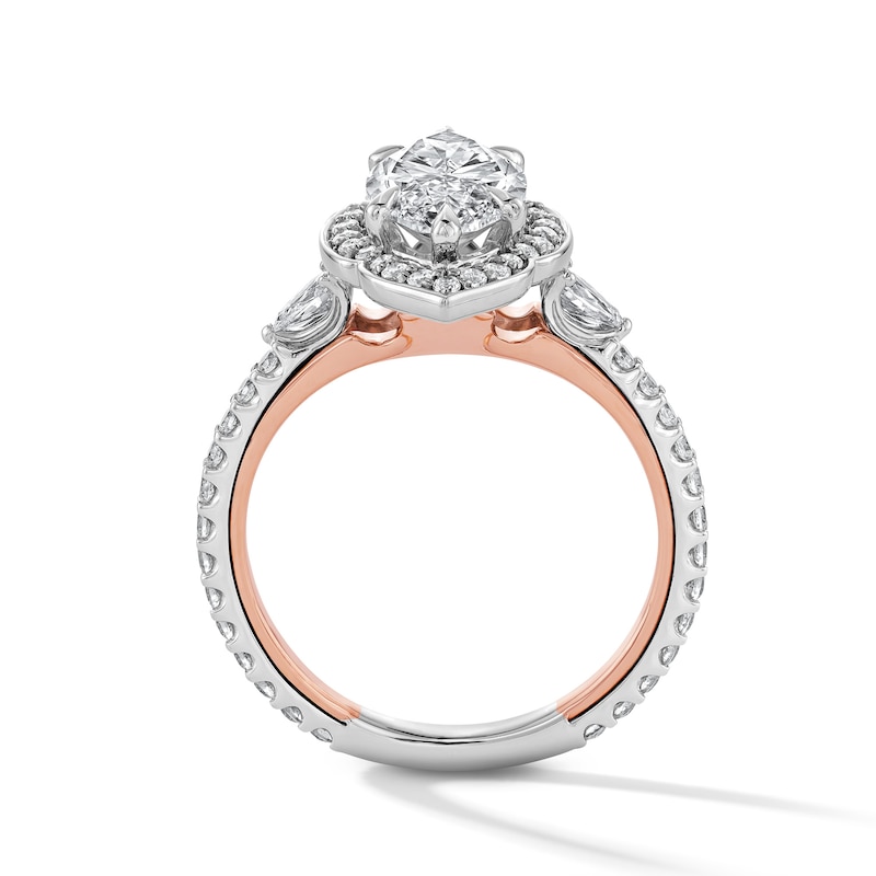 Main Image 3 of Enchanted Disney Aurora 2-3/4 CT. T.W. Marquise Certified Lab-Grown Diamond Engagement Ring in 14K Two-Tone Gold (F/VS2)