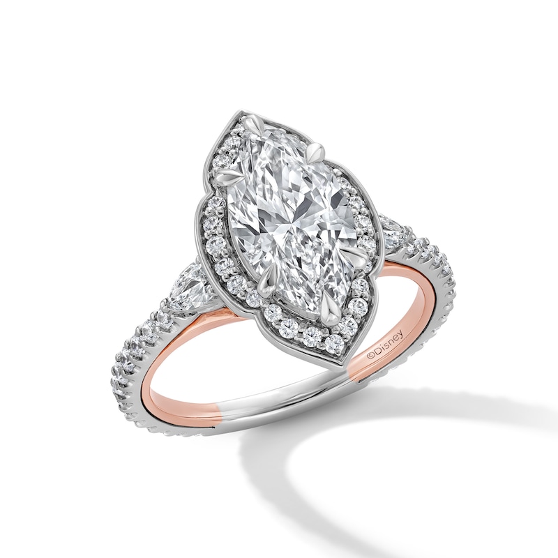 Main Image 6 of Enchanted Disney Aurora 2-3/4 CT. T.W. Marquise Certified Lab-Grown Diamond Engagement Ring in 14K Two-Tone Gold (F/VS2)