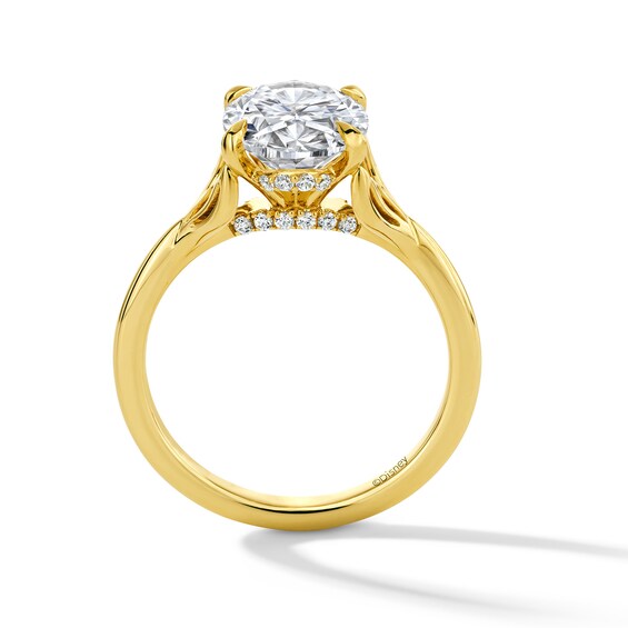 Enchanted Disney Ariel 3 CT. T.w. Oval Certified Lab-Grown Diamond Hidden Frame Engagement Ring in 14K Gold (F/Vs2)