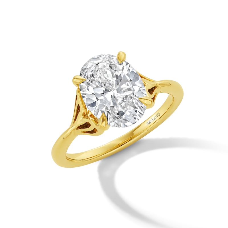 Main Image 6 of Enchanted Disney Ariel 3 CT. T.W. Oval Certified Lab-Grown Diamond Hidden Frame Engagement Ring in 14K Gold (F/VS2)