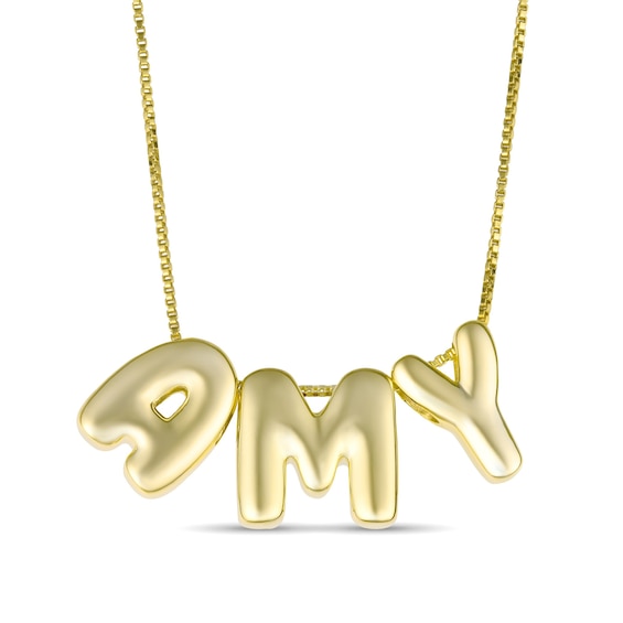 Bubble Letters Necklace (1 Name, Initials or Word)