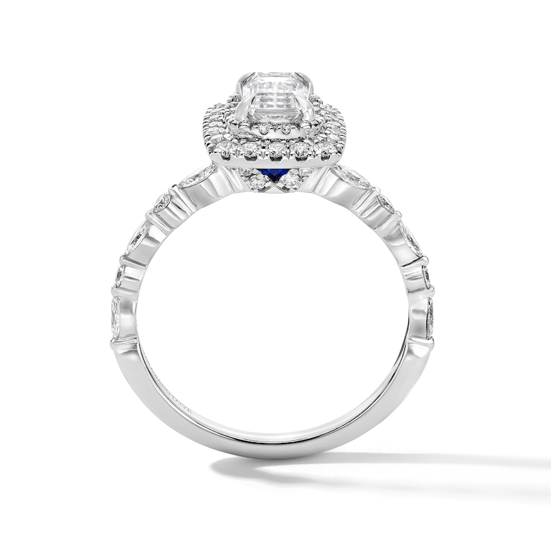 Main Image 3 of Vera Wang Love Collection 1 CT. T.W. Emerald-Cut Diamond Frame Bridal Set in 14K White Gold