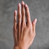 Thumbnail Image 2 of Vera Wang Love Collection 1/15 CT. T.W. Diamond and Marquise-Cut Sapphire Wedding Band in 14K White Gold